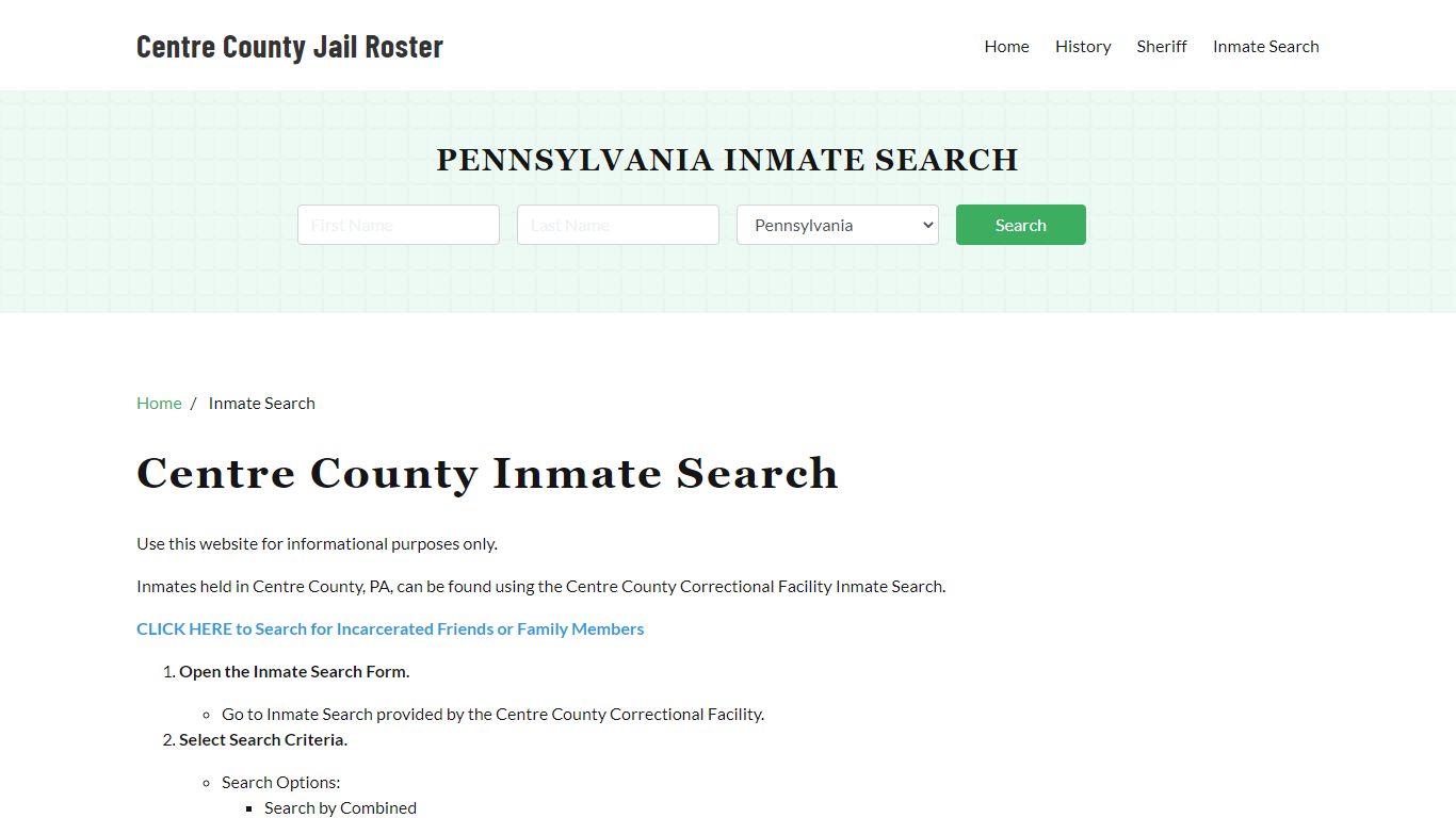 Centre County, PA Detainee Lookup