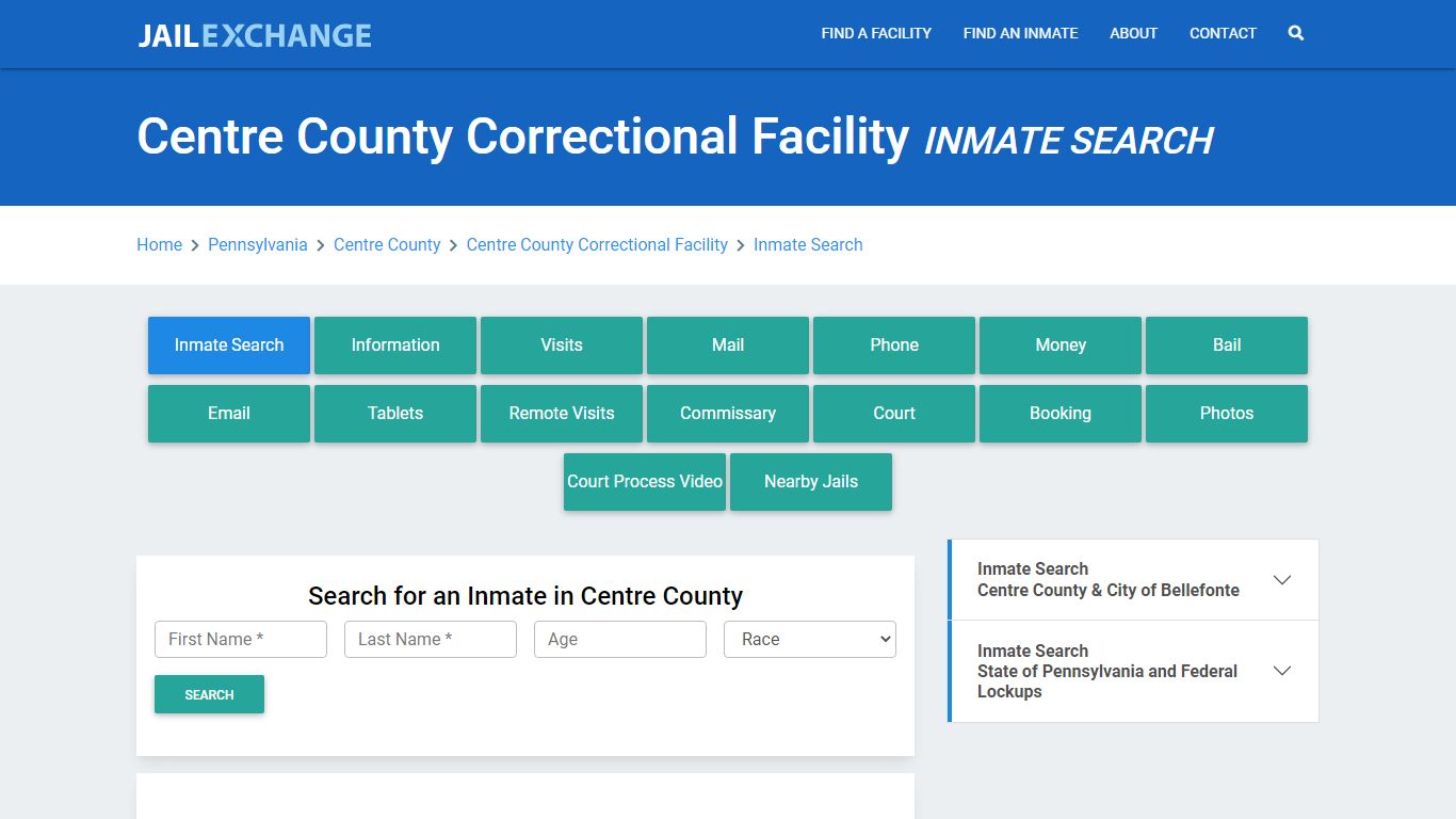 Centre County Correctional Facility Inmate Search - Jail Exchange